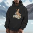 Cute Bunny Reading Book Glasses Bookworm Unisex Hoodie