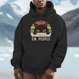 Ew People Retro Cat Vintage Anti-Social Introvert Unisex Hoodie