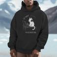 Introvert Cat With Coffee On Computer Antisocial Emo Goth Unisex Hoodie