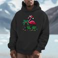 Nostalgia Holiday Tees -Adult Christmas Flamingo Small Short Sleeve Crew Neck Cotton Polyester Lightweight Ribbed Cuff Winter Unisex Hoodie