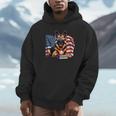 Patriotic German Shepherd Books Baseball USA Flag Vintage Unisex Hoodie