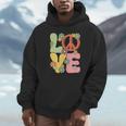 Peace Sign Love Groovy Vibes Costume Nostalgia 1980s Fashion Unisex Hoodie