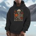 Read In Peace Skeleton Reading Book Halloween Teacher Unisex Hoodie