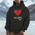 Retro Gamer 1 Life Pixel Heart – 8-Bit Gaming Nostalgia Unisex Hoodie