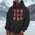 Valentines Day Librarian Heart Reading Book Women Men Kids Unisex Hoodie