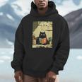 Vintage Japanese Cat Book Lovers Librarian Cat Dad Teacher Unisex Hoodie