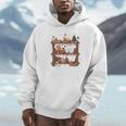 Christmas Cats Bookshelf Gingerbread Unisex Hoodie