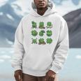 Cute Shamrock Reading St Patricks Day Teacher Book Lovers Unisex Hoodie