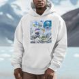 Frutiger Aero Aesthetic Tech Great Wave Of Kanagawa Fishes Raglan Baseball Tee Unisex Hoodie