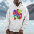 Frutiger Aero Aesthetic Tech Orb Pattern Heart Cherry Lips Raglan Baseball Tee Unisex Hoodie