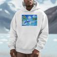 Frutiger Aero Dolphin Sunset Ocean With Palm Trees Y2k Premium Unisex Hoodie Frutiger Aero Dolphin Sunset Ocean With Palm Trees Y2k Premium Unisex Hoodie