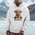 Highland Cow Reading Book Bookworm Unisex Hoodie