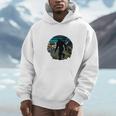 Just Me And My Yeti Retro Sunset Mountain Hiking Introvert Unisex Hoodie Just Me And My Yeti Retro Sunset Mountain Hiking Introvert Unisex Hoodie