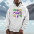 Mardi Gras Teacher Coquette Bow Pencil Apple Book Women Girl Unisex Hoodie