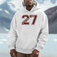Senior 2027 Maroon Senior Class Of 27 Jersey Graduation Unisex Hoodie