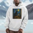 Van Gogh Starry Night Art Cat And Book Lovers Unisex Hoodie