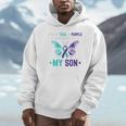 I Wear Teal Purple In Memory Of My Son Suicide Awareness Premium Tri-Blend Unisex Hoodie