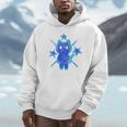 Yk2 Grunge Earthy Blue Cat With Stars Tomboy 90s Nostalgia Premium Tri-Blend Unisex Hoodie
