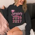 Coquette Pink Bow Flowers Senior 2026 2027 Graduation Unisex Hoodie