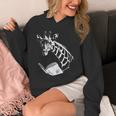 Cute Giraffe Wear Glasses Reading Book Librarian Bookworm Unisex Hoodie