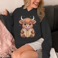 Cute Highland Cow Reading Book Unisex Hoodie