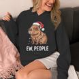 Ew People Capybara Christmas Lights Introvert Humor Unisex Hoodie Ew People Capybara Christmas Lights Introvert Humor Unisex Hoodie