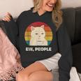 Ew People Introvert Cat Lover Crazy Colorful Cat Lady Unisex Hoodie