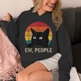 Ew People Introvert Cat Lover Cat Lady Vintage Unisex Hoodie