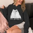 Ew People Introvert Sayings Sarcastic Cat Quote Unisex Hoodie