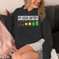 Introvert My Social Battery Low Level Graphic Unisex Hoodie Introvert My Social Battery Low Level Graphic Unisex Hoodie