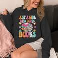 Just A Girl Who Loves Books Reading Cute Bookworm Girls Kids Unisex Hoodie