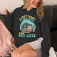 I Just Want To Read Books And Pet Cats Cat Book Lovers Unisex Hoodie