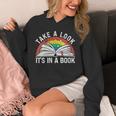 Take a Look It's In a Book Reading Vintage Retro Rainbow Unisex Hoodie