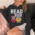 Pig Elephant Reading Cute Book Lover Bookworm Boys Girls Kid Unisex Hoodie Pig Elephant Reading Cute Book Lover Bookworm Boys Girls Kid Unisex Hoodie