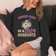 Proud Mom Of a 2024 Graduate Floral Flower Family Graduation Unisex Hoodie