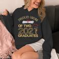 Proud Mom Of Two 2021 Graduates Twin Mama Graduation Leopard Unisex Hoodie