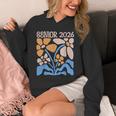 Senior 2026 Retro Groovy Flowers Graduation Unisex Hoodie