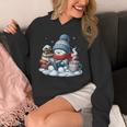 Snowman Reading Books Lovers Librarian Bookworm Christmas Unisex Hoodie