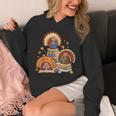 Turkey Read Books Reading Fall Thanksgiving Teacher Unisex Hoodie