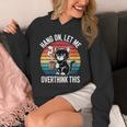 Women's Hang On Let Me Overthink Cat Coffee Retro Introvert Unisex Hoodie Women's Hang On Let Me Overthink Cat Coffee Retro Introvert Unisex Hoodie
