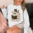 Books Ghost Reading Book Halloween Library Cat Fall Unisex Hoodie