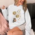 Cute Reading Cat With Kitten Dandelion Flowers Book Lover Unisex Hoodie