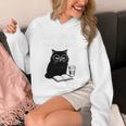 First Of All I’m A Delight Cute Cat Books Coffee Humor Unisex Hoodie