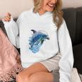 Frutiger Aero Splashy Dolphin Y2k Aesthetic Graphic Premium Unisex Hoodie