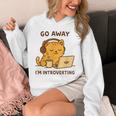 Go Away I'm Introverting Cozy Cat With Laptop And Coffee Unisex Hoodie Go Away I'm Introverting Cozy Cat With Laptop And Coffee Unisex Hoodie