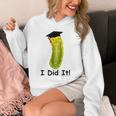 Graduation Cap Wearing Big Dill Pickle I Did It Graduate Fun Unisex Hoodie