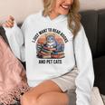 Retro I Just Want To Read Books And Pet Cats Cat Unisex Hoodie