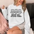 Retro Pager Squad Minimalist Monochrome Cartoon Nostalgia Unisex Hoodie