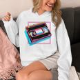 Retro VHS Vaporwave Video Cassette Nostalgia Geek Chic Premium Tri-Blend Unisex Hoodie
