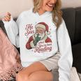 He Sees What You'Ve Been Reading Bookish Christmas Humor Unisex Hoodie He Sees What You'Ve Been Reading Bookish Christmas Humor Unisex Hoodie